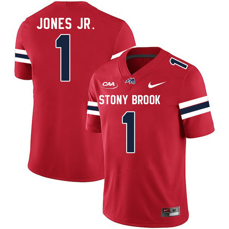 Stony Brook Seawolves #1 Deshawn Jones Jr. College Football Jerseys Stitched-Red